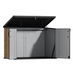 TERKKIN KingCenter2 Horizontal 6.3x3.6ft 2300L Storage Shed Ultra Warm Oak 3D - Open view