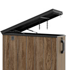 TERKKIN KingCenter2 Horizontal 6.3x3.6ft 2300L Storage Shed Ultra Warm Oak 3D - Open detail