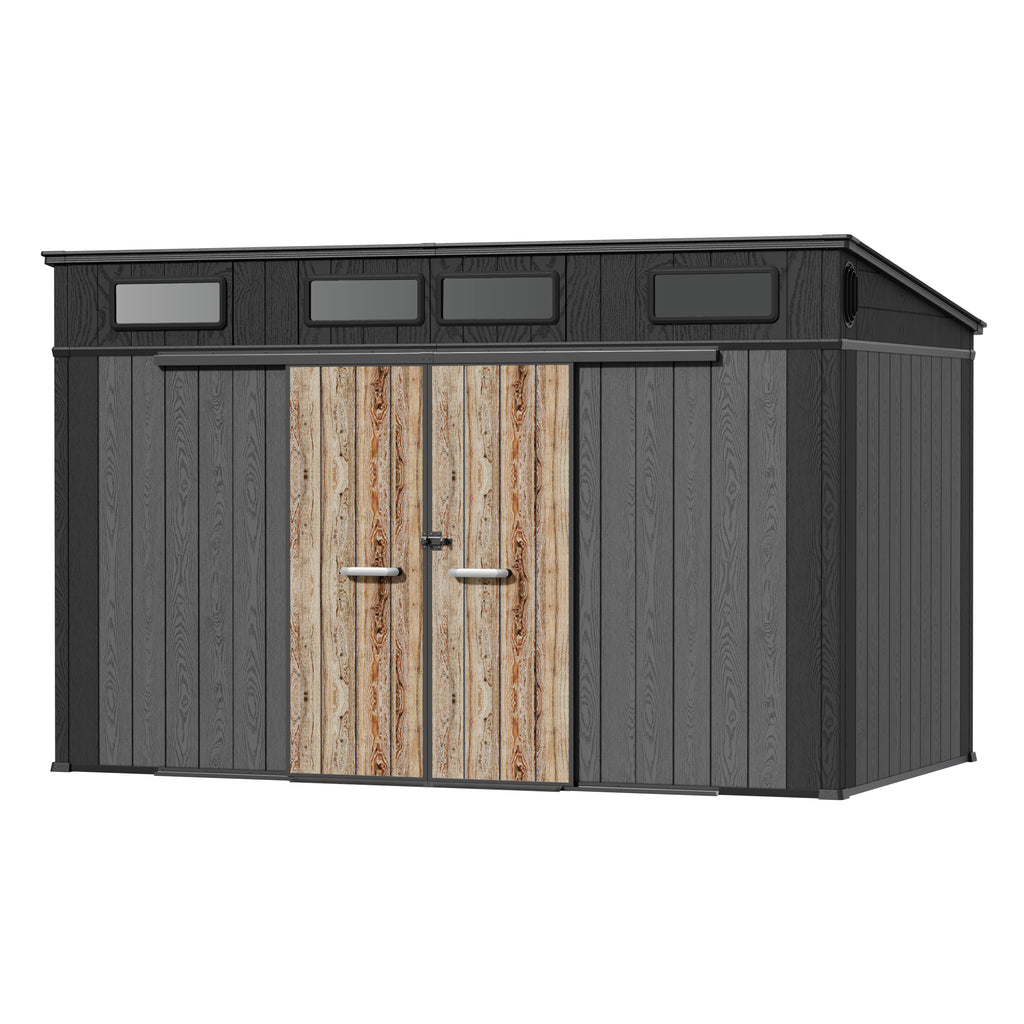 TERKKIN KingCenter2 Pent 12x7 Storage Shed Standard Teak Brown - Main view