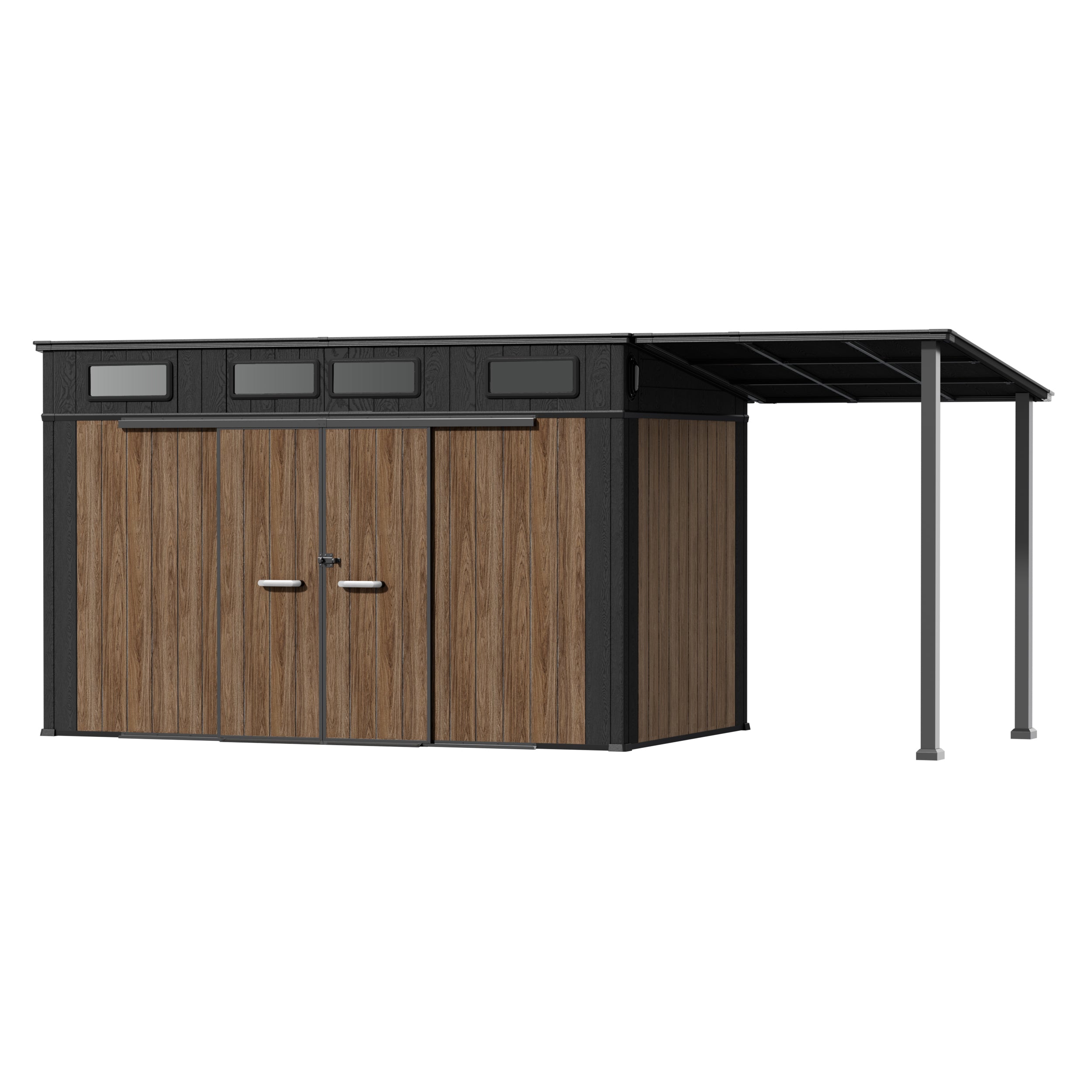 TERKKIN KingCenter2 Pent 12x7 Storage Shed Ultra Warm Oak 3D Secondary image