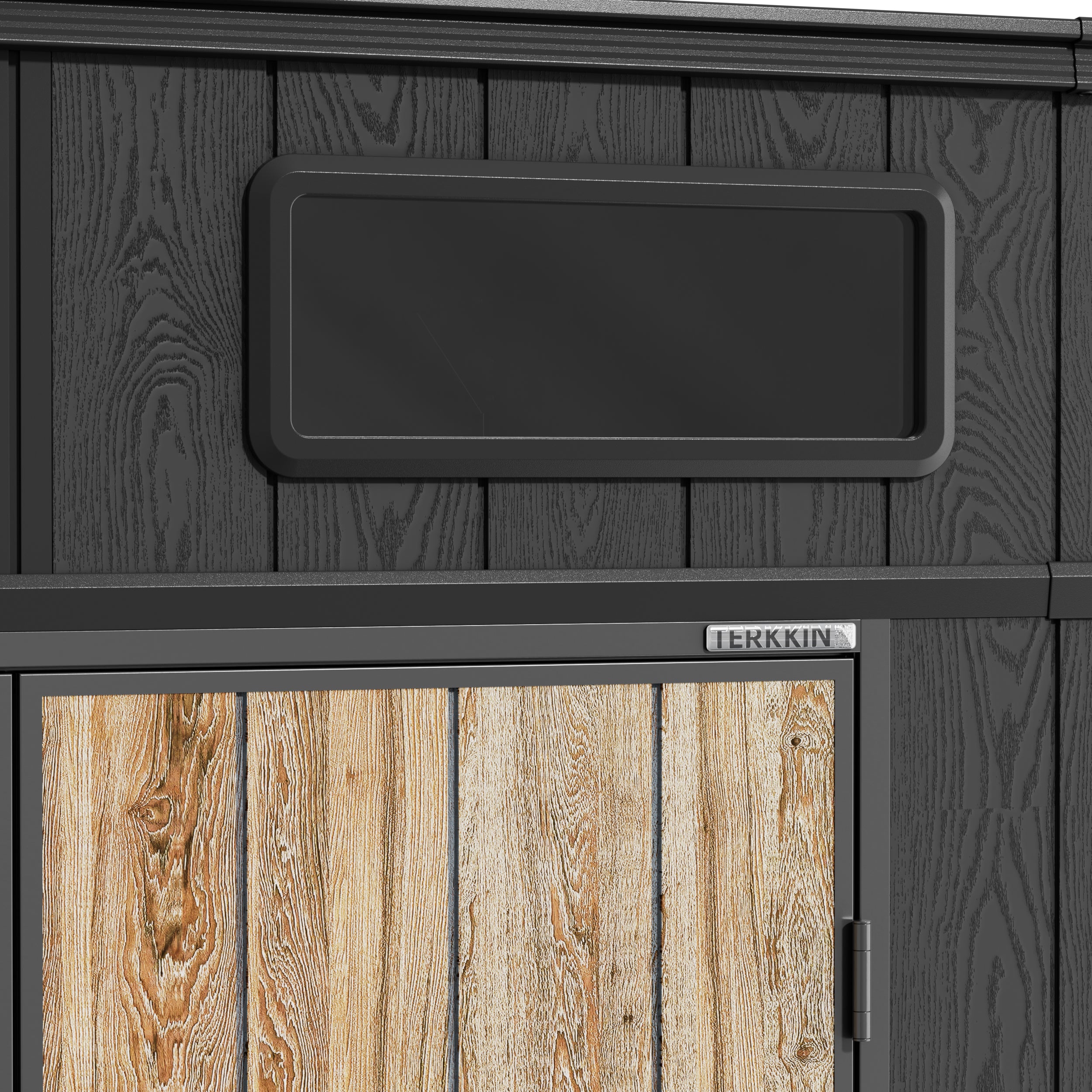 TERKKIN KingCenter2 Pent 6x6 Storage Shed Standard Teak Brown - Detail view