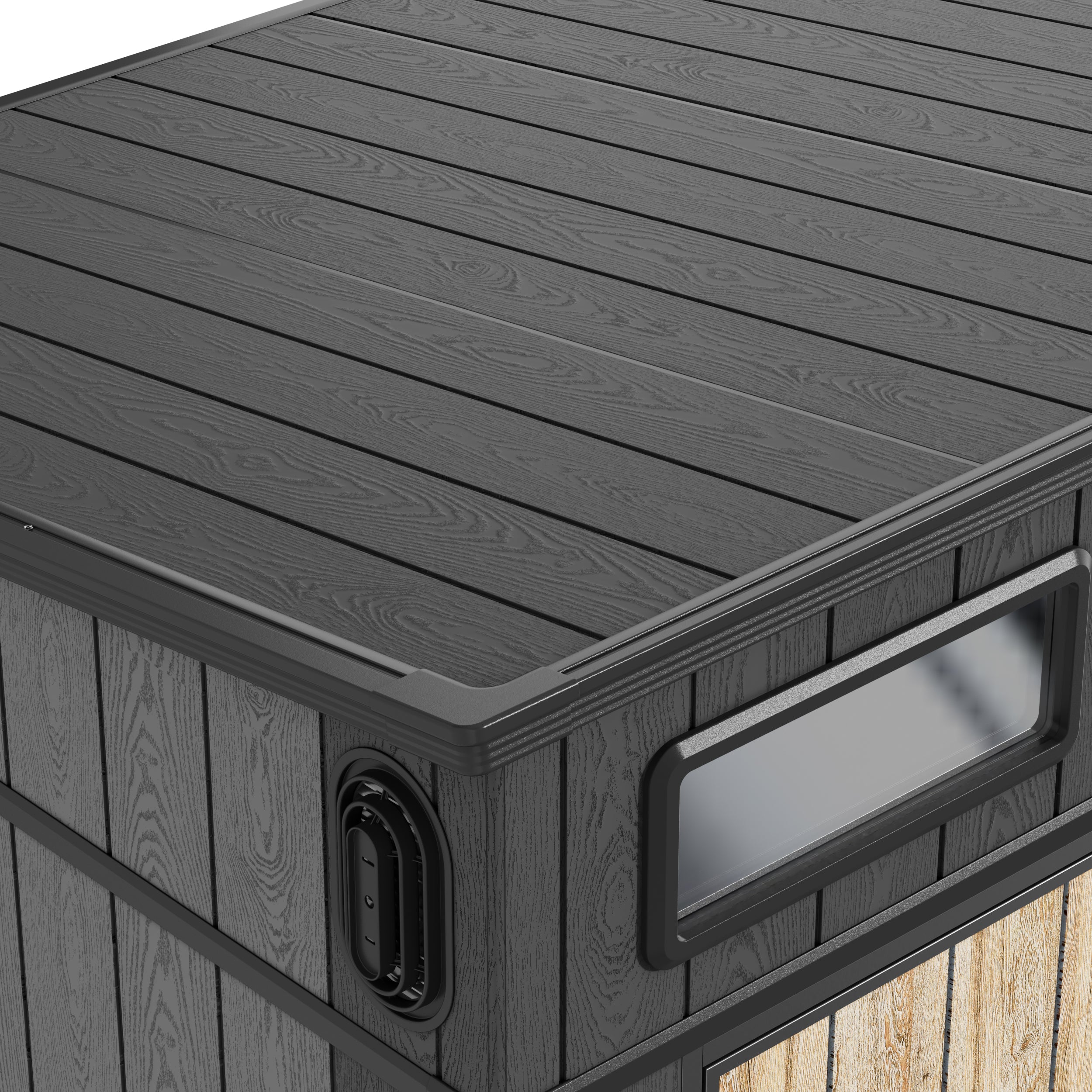 TERKKIN KingCenter2 Pent 6x6 Storage Shed Standard Teak Brown - Detail view