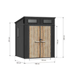 TERKKIN KingCenter2 Pent 6x6 Storage Shed Standard Teak Brown - Dimensions