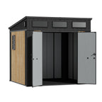 TERKKIN RIDGELON Pent 8x7 Storage Shed Pro Ashwood Brown 3D - Open view