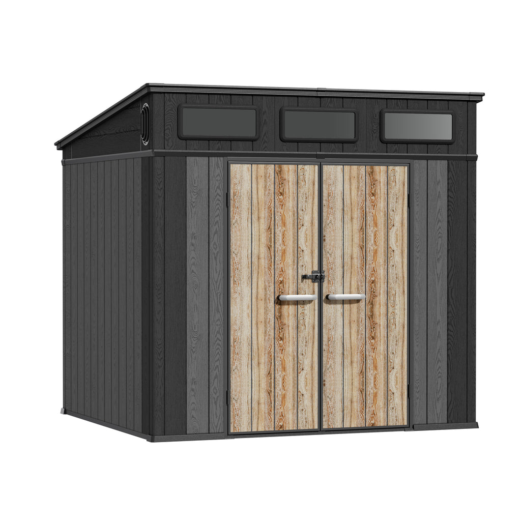 TERKKIN KingCenter2 Pent 8x7 Storage Shed Standard Teak Brown - Main view