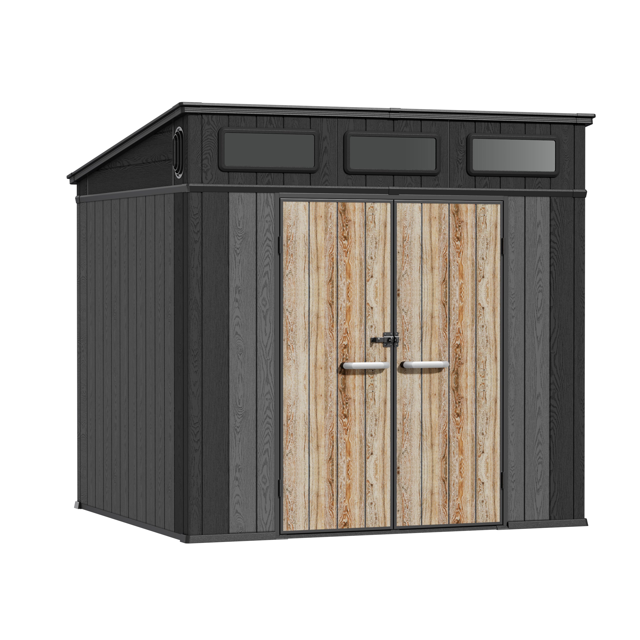 TERKKIN KingCenter2 Pent 8x7 Storage Shed Standard Teak Brown - Main view