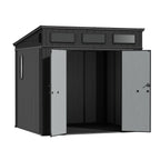 TERKKIN KingCenter2 Pent 8x7 Storage Shed Standard Teak Brown - Open view