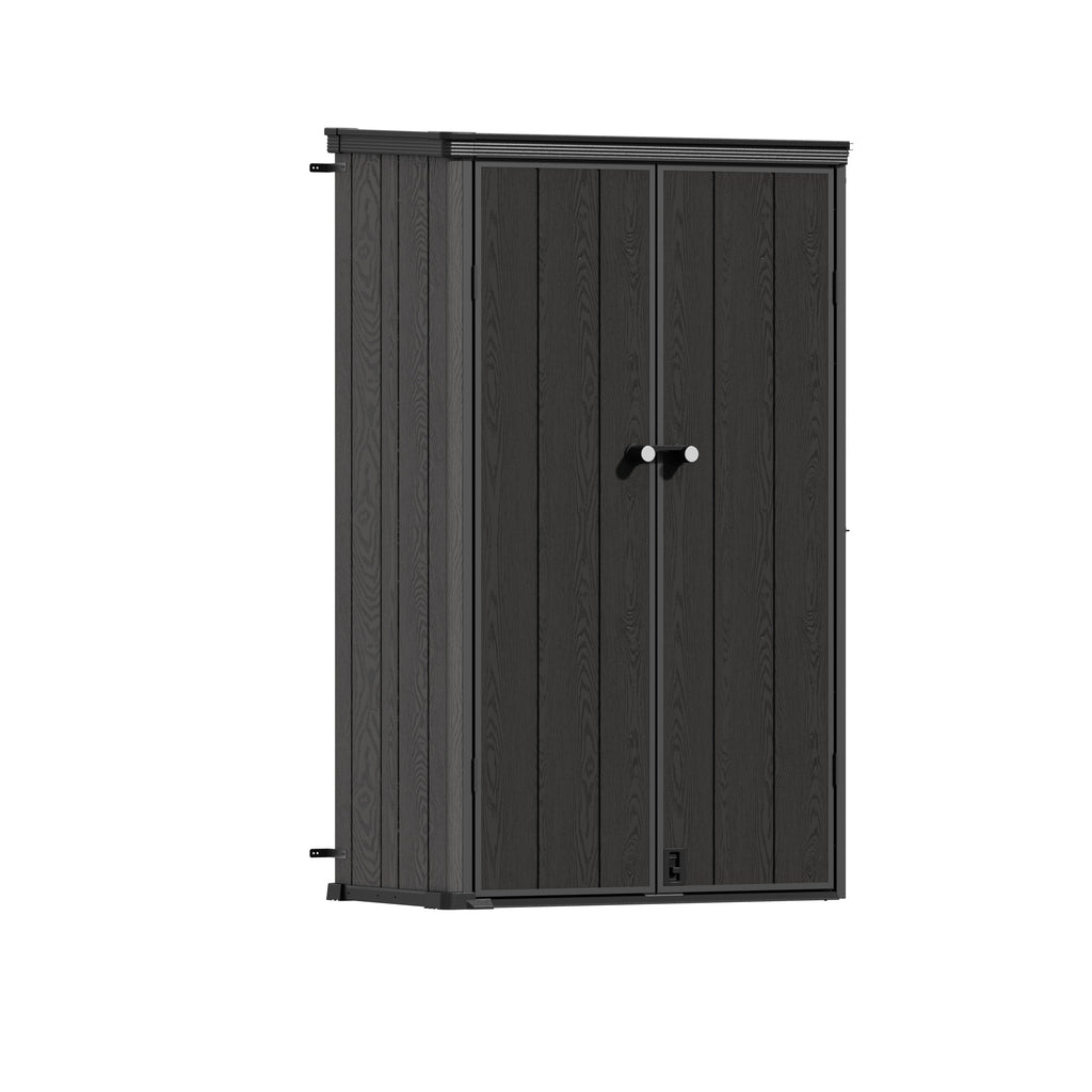 TERKKIN KingCenter2 Vertical 3.7x2.1ft Tall 1000L Storage Shed Standard Teak Brown - Main view