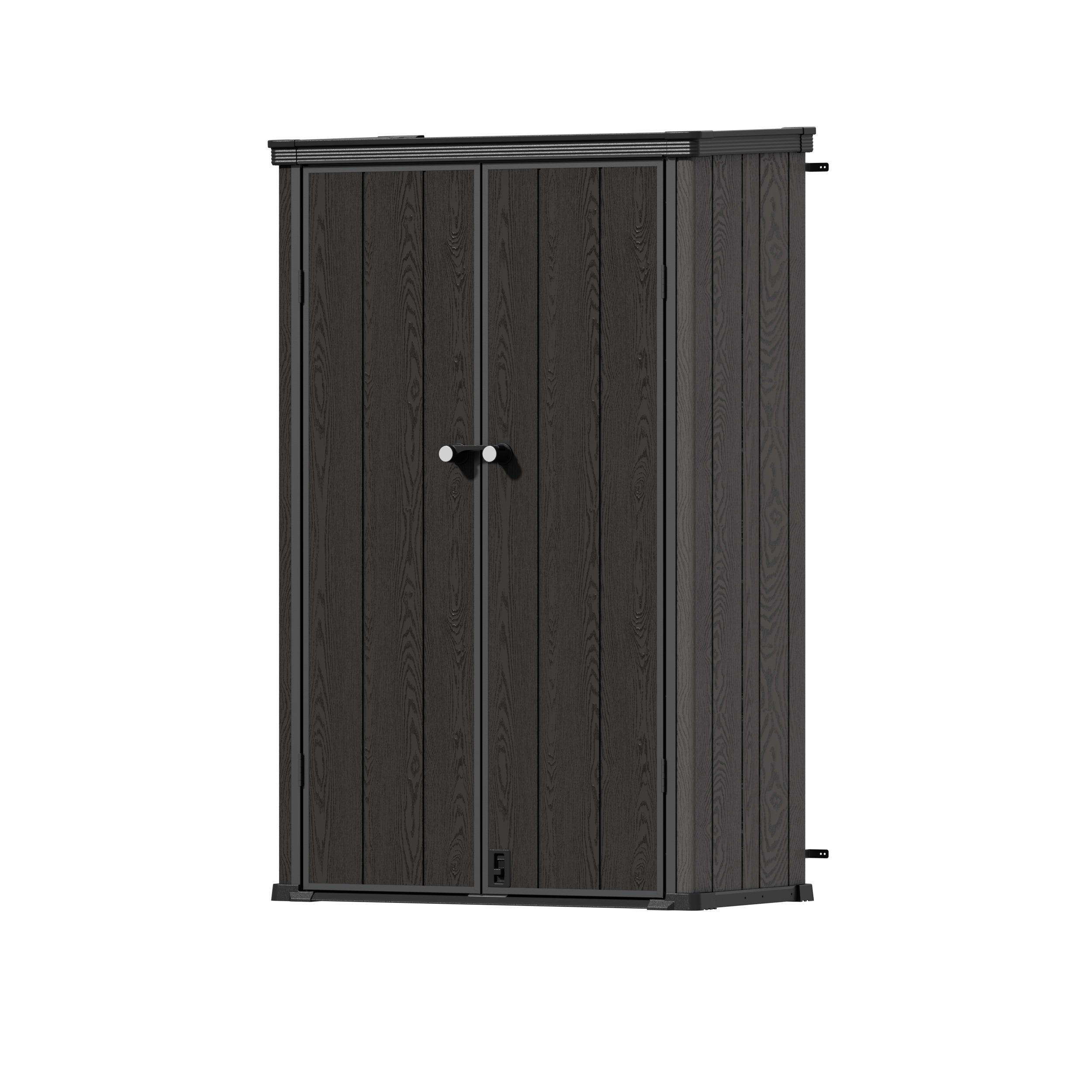 TERKKIN KingCenter2 Vertical 3.7x2.1ft Tall 1000L Storage Shed Standard Teak Brown - Main view Secondary image