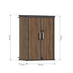 TERKKIN KingCenter2 Vertical 4.3x2.4ft Tall 1400L Storage Shed Ultra Warm Oak 3D - Dimensions