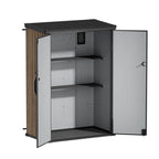 TERKKIN KingCenter2 Vertical 4.3x2.4ft Tall 1400L Storage Shed Ultra Warm Oak 3D - Open view
