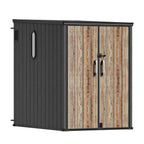 TERKKIN RIDGENOR Vertical 5x7ft Tall Storage Shed Pro Ashwood Brown 3D - Main view