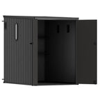TERKKIN KingCenter2 Vertical 5x7ft Tall Storage Shed Standard Teak Brown - Open view