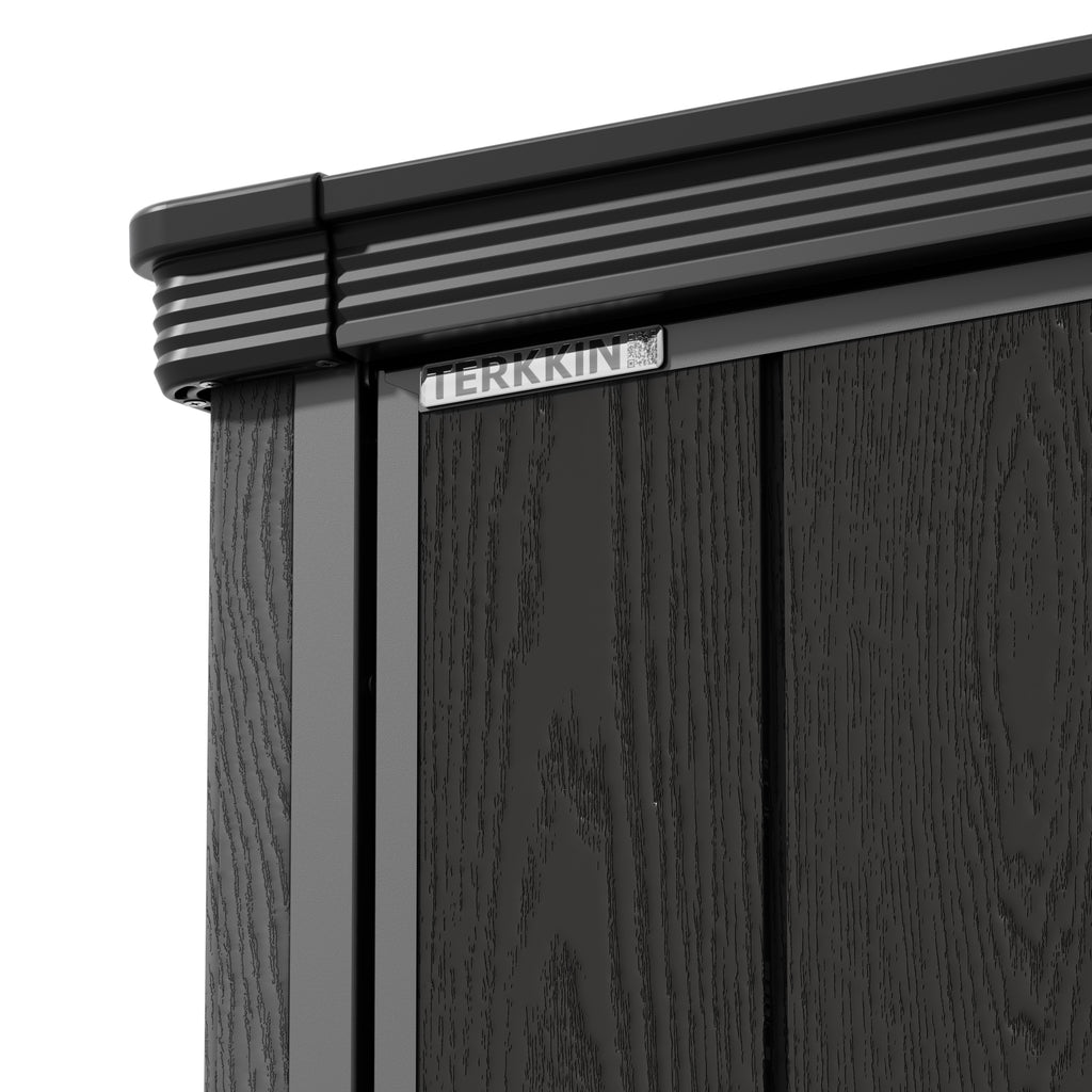 TERKKIN KingCenter2 Vertical 2.6x2.1ft Tall 700L Storage Shed Standard Teak Brown - Detail view
