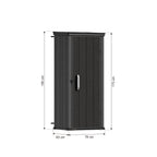 TERKKIN KingCenter2 Vertical 2.6x2.1ft Tall 700L Storage Shed Standard Teak Brown - Dimensions