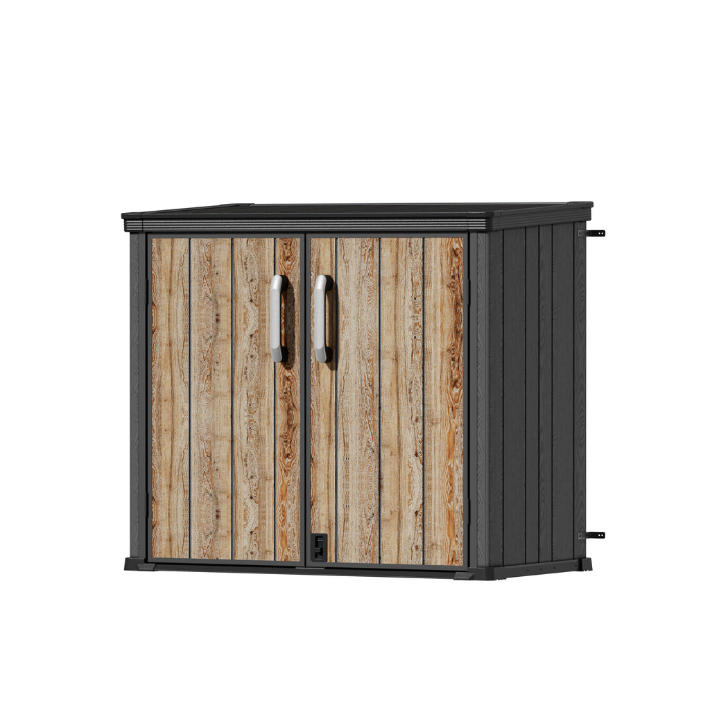 TERKKIN RIDGENOR Vertical 4.3x2.4ft 900L Storage Shed Pro Ashwood Brown 3D - Main view