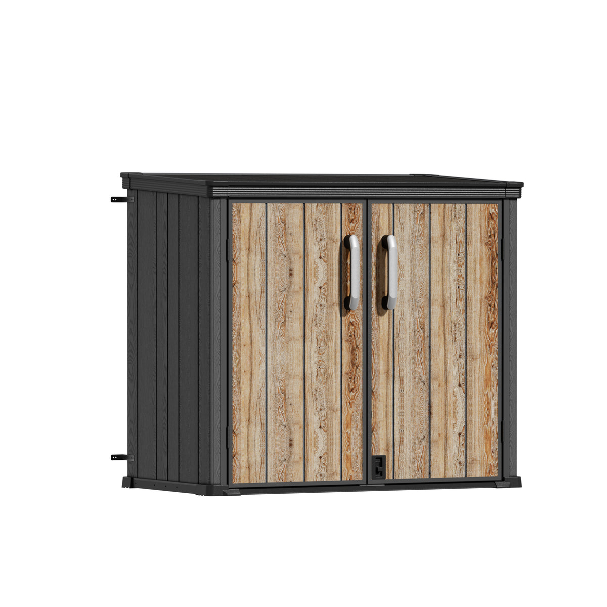 TERKKIN RIDGENOR Vertical 4.3x2.4ft 900L Storage Shed Pro Ashwood Brown 3D - Main view Main image