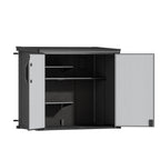 TERKKIN RIDGENOR Vertical 4.3x2.4ft 900L Storage Shed Pro Ashwood Brown 3D - Open view